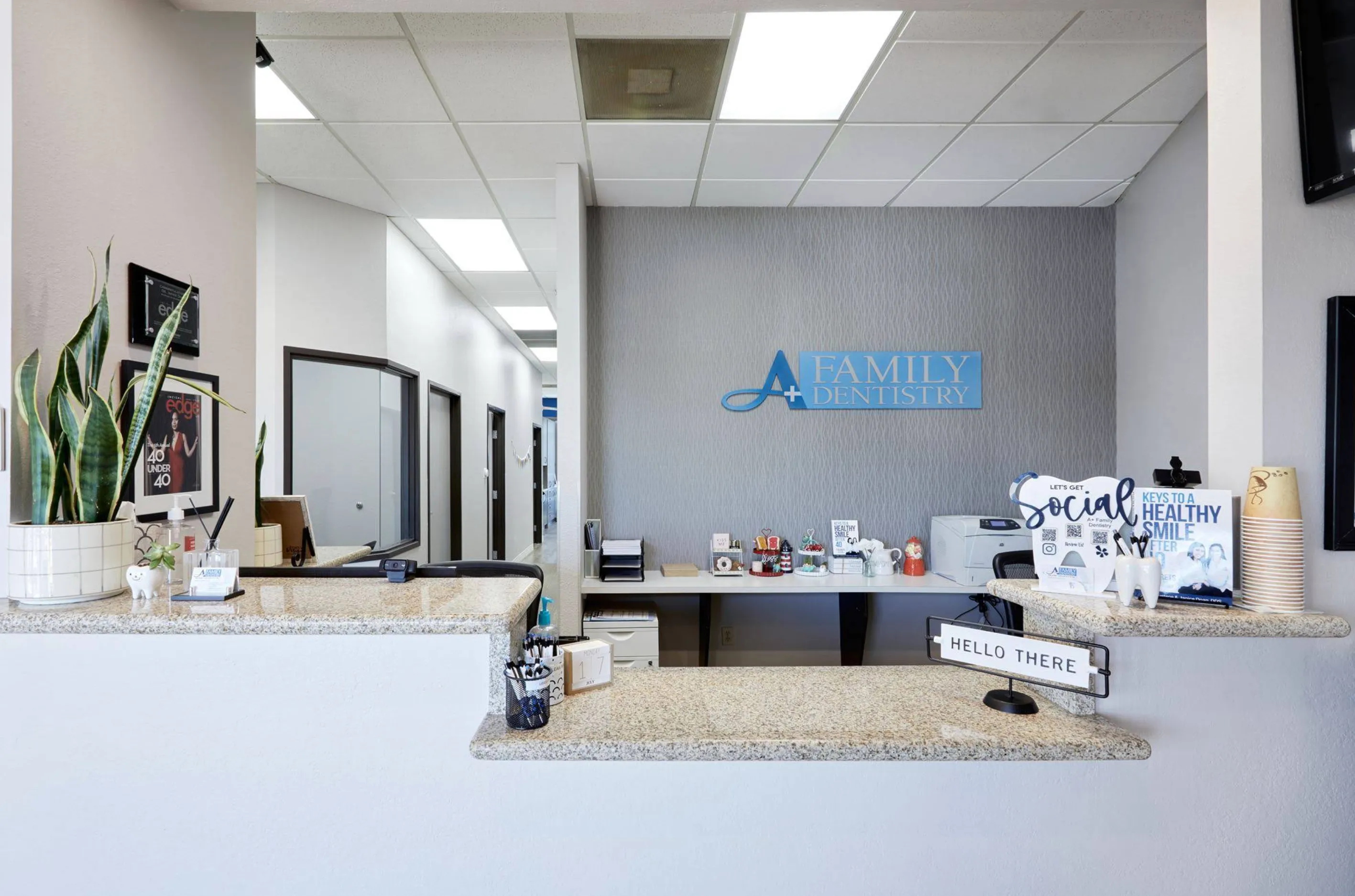 A+ Family Dentistry reception desk